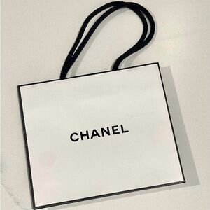 Chanel White and Black Logo Bag